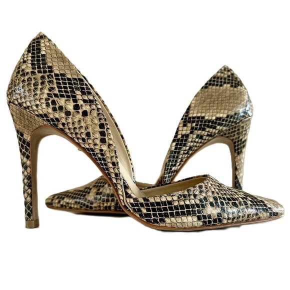 MIA Shoes - MIA | Black & Tan D’Orsay Snakeskin Pumps Sz 7.5